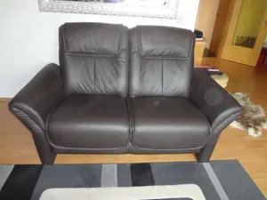 Leder-Sofa Garnitur, Musterring,1 2 sitzer, 1 Sessel 