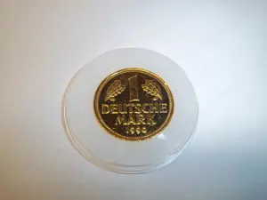 1 Deutsche Mark Bundesrepublik Deutschland vergoldet in Kapsel