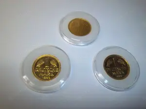 1 Deutsche Mark Bundesrepublik Deutschland vergoldet in Kapsel Bild 2