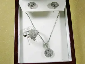 NEU: Kette mit Anhänger + Ohrstecker, 925 Silber 1Ct DIAMANTEN Bild 7