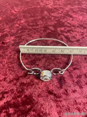 Armspange Armreif mit Bergkristall, 835 Silber, Vintage Bild 5