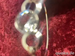 Armspange Armreif mit Bergkristall, 835 Silber, Vintage Bild 3