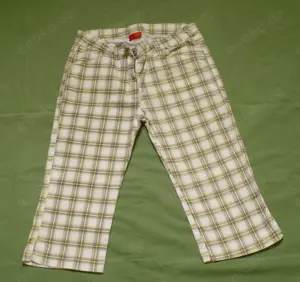 Hose 1 2-lang weiß gelb braun kariert 146 (10-11J)