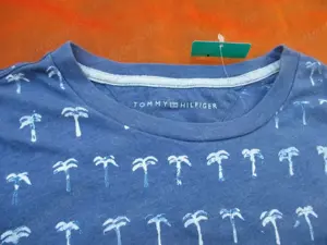 NEU m.E. Karibik Palmen Allover Print Herren * Damen * Unisex Kurzarm  T-  Shirt TOMMY HILFIGER blau
