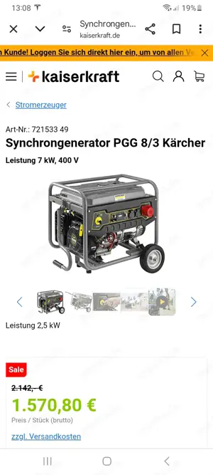 starker mobiler Stromerzeuger, kann auch Starkstrom !!!