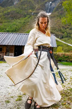 Mittelalter Kleid mit weiten Ärmeln Natur versch.Größen