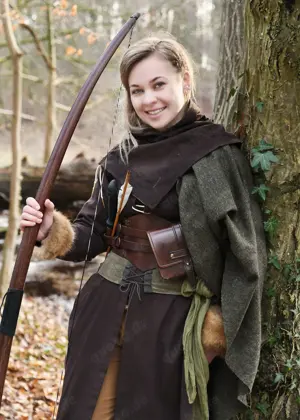 Mittelalterkleid mit Schnürungen, braun versch.Größen