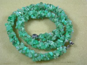 NEU: Collier - Kette mit Chrysopras, 925 Silber Verschluss