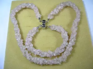 NEU: Set: Collier - Kette + Armband mit Morganit, 925 Silber