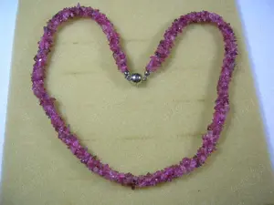 NEU: Collier - Kette mit Pink Turmalin, 925 Silber Verschluss