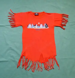 T-Shirt mit Franzen orange 152 158