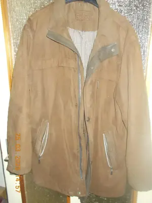 BELLASOFT Langjacke Herren Gr. 50 braun, Wildlederoptik