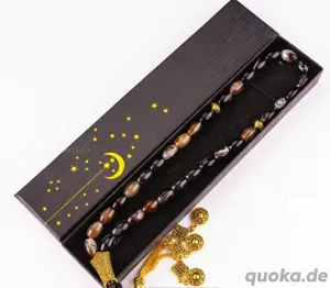 handgefertigter Tasbih mit 33 natürlichen Achatperlen