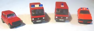Herpa 1:87 4x Feuerwehr R4 Opel Record Mercedes Benz 100D
