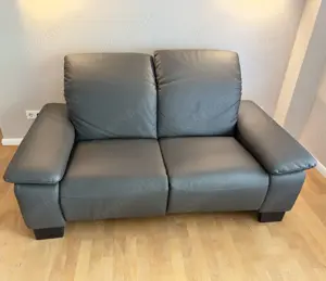 Hochwertiges Musterring Sofa MR 370   2-Sitzer in Leder Fango (Anthrazitgrau)