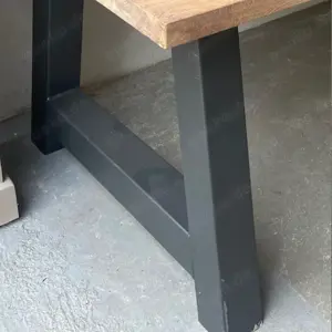 Tischbein Set aus 2St. Trapezform Anthrazit schwarz 2 Metallbeine für eine Tisch oder Schreibtischpl