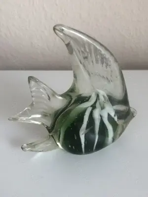 Glas Kunst Engel Fisch im Murano Stil -Sammlerstück-