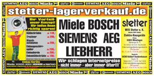 Haushaltsgeräte bei Lagerverkauf Stetter