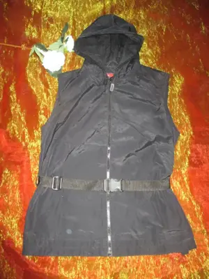 NEU Edel * ärmellose * Kapuzen * Weste * Jacke "HIRSCH." Gr. 36- 38  S * schwarz * black * Gothic