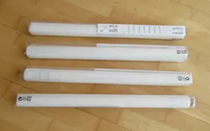4 x Flächenvorhang Schiebegardine weiß Muster 60x300 cm