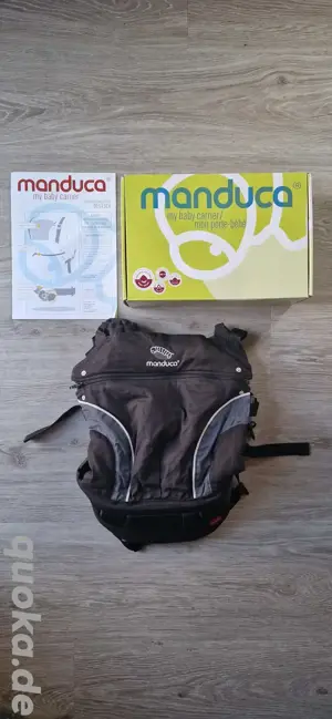 Babytrage + Stegverkleinerer von Manduca Schwarz Grau *neuwertig*