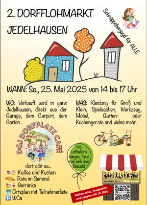 2. Dorfflohmarkt Jedelhausen, So., 25. Mai 2025 von 14 bis 17 Uhr