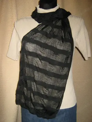 NEU * Long * langer * XL Seiden- Chiffon * Schal * Tuch * Scarf ANTONIO schwarz * black * Gothic