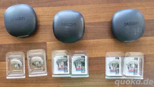 2x (1 Paar) Nagelneue Oticon More 3 miniRITE R-Akku RIC aufladbare Hörgeräte mit Aufbewahrungsbox