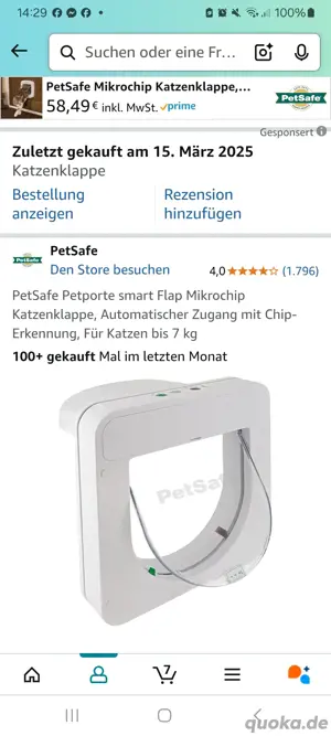 pet safe katzenklappe mit chiperkennung 