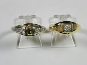 2x Brillant-Ring Größe 17,8 - 56 585 Gold je 350,- 