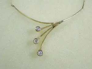 Collier - Kette 585 Gold mit 3 Brillanten 0,22 Carat Bild 3