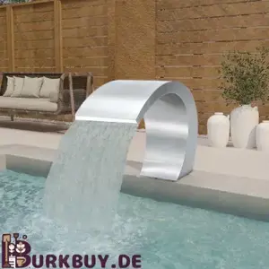Pool-Wasserfall aus Edelstahl mit LEDs 30x60x45 cm (mit ohne LED)