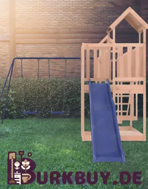 Spielturm mit 2Schaukeln & Rutsche aus massiven Kiefernholz Douglasienholz (3Varianten)