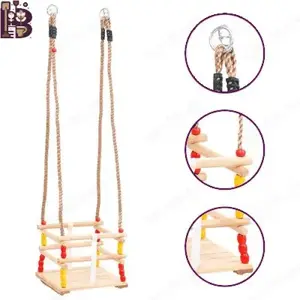 Babyschaukel mit Sicherheitsgurt aus massiven Kieferholz