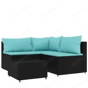 Garten-Lounge   Gartensofa 4Teilig aus Poly Rattan (Verschiedene Farben) Bild 7