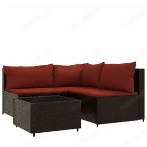 Garten-Lounge   Gartensofa 4Teilig aus Poly Rattan (Verschiedene Farben) Bild 4