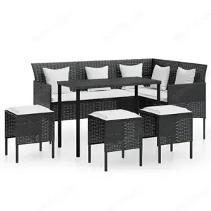 Garten-Sofa-Lounge 5 Teilig aus Poly Rattan (Verschiedene Farben) Bild 4