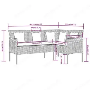 Garten-Sofa-Lounge 5 Teilig aus Poly Rattan (Verschiedene Farben) Bild 8