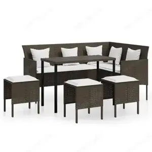 Garten-Sofa-Lounge 5 Teilig aus Poly Rattan (Verschiedene Farben) Bild 2