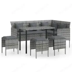Garten-Sofa-Lounge 5 Teilig aus Poly Rattan (Verschiedene Farben) Bild 6