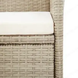 Garten-Lounge   Garten-Essgruppe 9Teilig aus Poly Rattan Beige (2 Tisch Größen) Bild 6