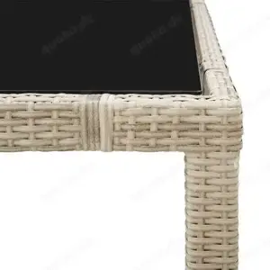 Garten-Lounge   Garten-Essgruppe 9Teilig aus Poly Rattan Beige (2 Tisch Größen) Bild 10
