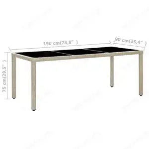 Garten-Lounge   Garten-Essgruppe 9Teilig aus Poly Rattan Beige (2 Tisch Größen) Bild 8