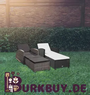Sonnenliege aus Poly Rattan (Verschiedene Farben)