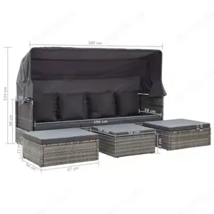 Sonnenliege Gartenbett aus Poly Rattan mit Kissen (Verschiedene Farben) Bild 10