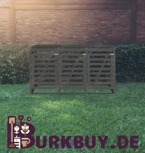 Mülltonnenverkleidung   Mülltonnenbox aus massivem Kiefernholz für drei Tonnen (Verschiedene Farben)