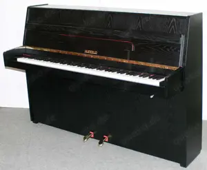 Klavier Hupfeld 108, Eiche schwarz satiniert, Baujahr 1979, 5 Jahre Garantie