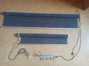 Innenrollo 100 + 60 cm breit Sichtschutz Sonnenschutz grau Gardine Jalousie Schrauben Decke Wand