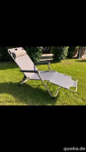 Campingstuhl Campingliege grau Gartenliege faltbar wie neu