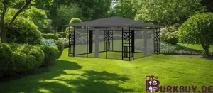Gartenzelt   Partyzelt   Pavillon mit Moskitonetz 3x6m (Verschiedene Farben)